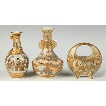 Three Japanese Satsuma Vases