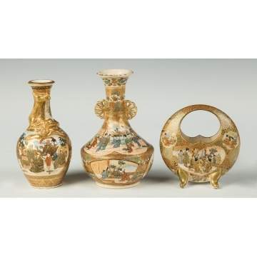 Three Japanese Satsuma Vases