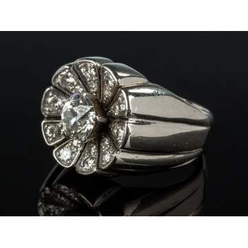 14K White Gold and Diamond Custom Made Ring