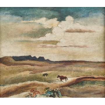 Thomas Hart Benton (American, 1889-1975) Landscape with Cow