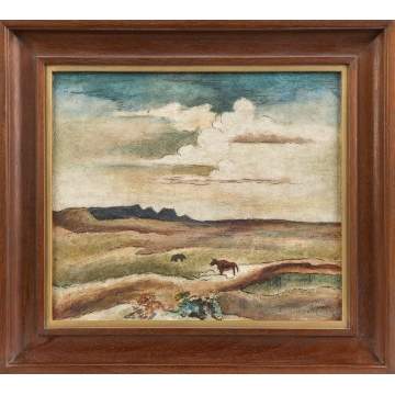 Thomas Hart Benton (American, 1889-1975) Landscape with Cow