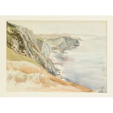 Reginald Marsh (American, 1898-1954) "Martha's Vineyard Cliffs"