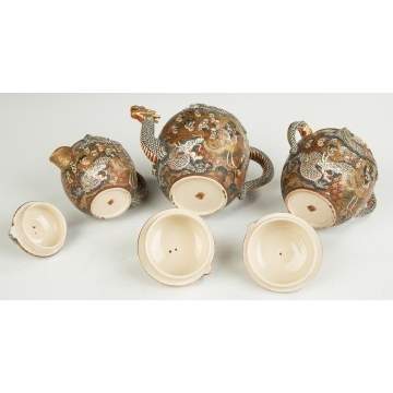 Japanese Satsuma Three Piece Tea Set