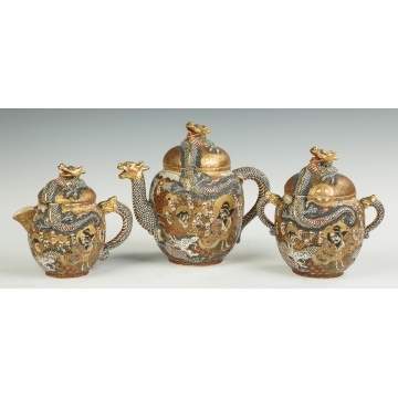 Japanese Satsuma Three Piece Tea Set