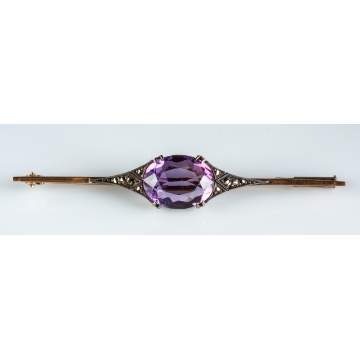 French Brooch with Amethyst