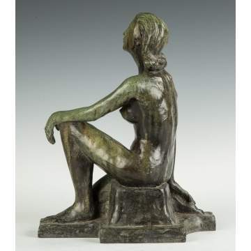 Cornellia Van Auken Chapin (American, 1893-1972) A Seated Nude Bronze