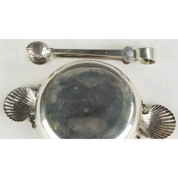 Tiffany & Co. Porringer with Shell Handles and a Set of Tongs