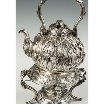 Japanese Export Silver Kettle on Stand