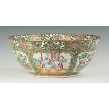 Chinese Export Rose Medallion Punch Bowl