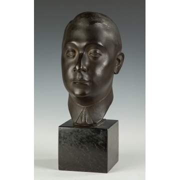 William Zorach (American, 1887-1966) Bronze Head on Marble Base