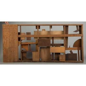 Hannelore Baron (German/American, 1926-1987) Assemblage of Geometric Wooden Shapes