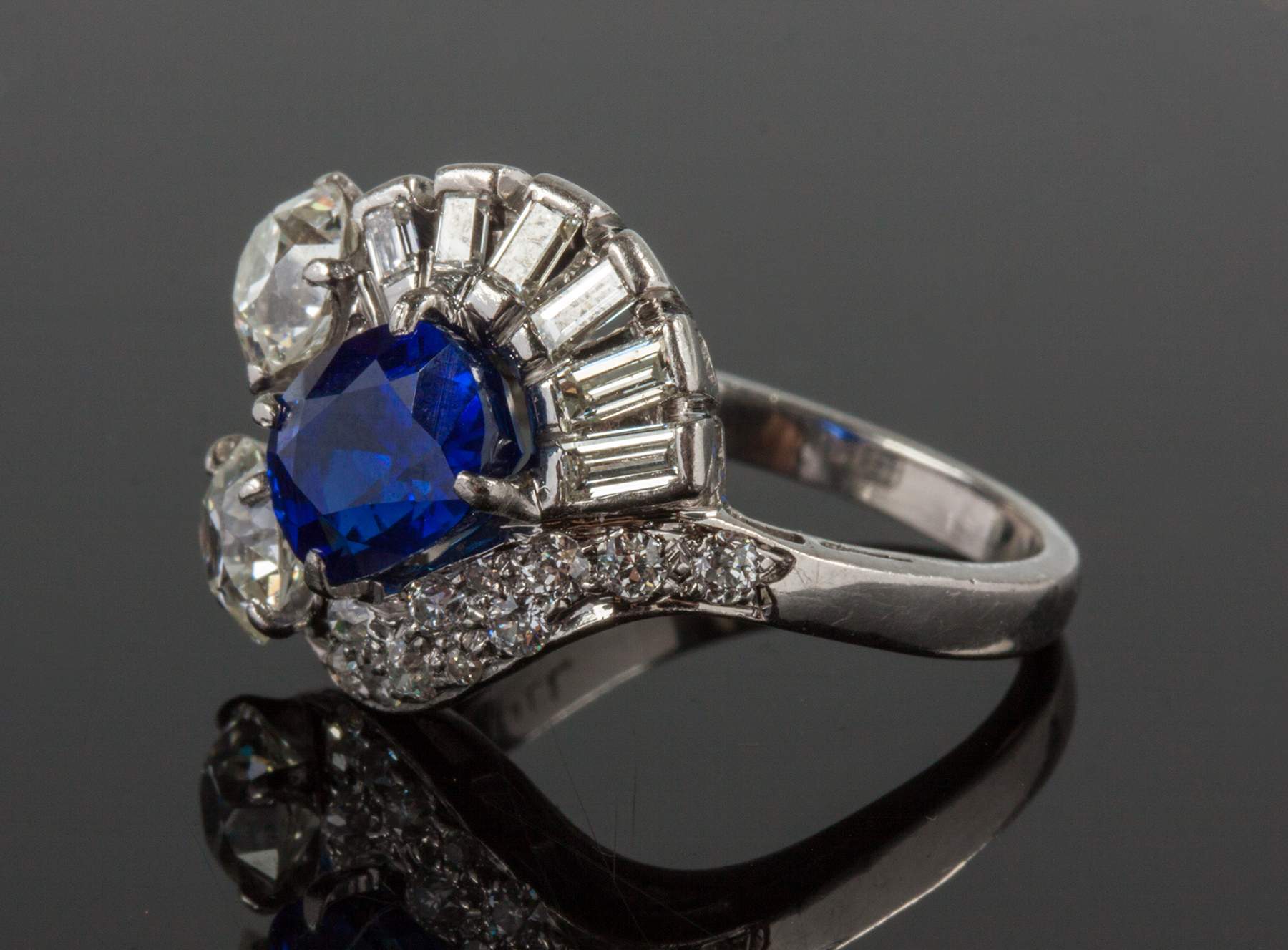 Vintage Kashmir Sapphire and Diamond Ring Cottone Auctions