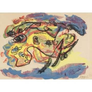 Karel Christiaan Appel (Dutch, 1921-2006) "Yellow Animal"
