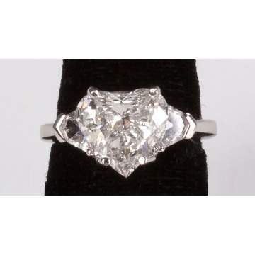 Heart Brilliant Diamond & Platinum Ring