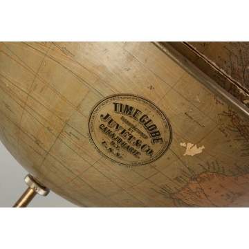 Juvet and Co. Canajoharie, NY, Floor Model Globe Clock