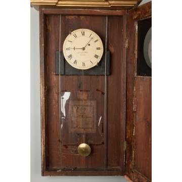 Samuel Abbott Gilt Wood Mirror Clock, Boston, MA