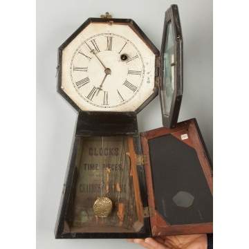 Rare Chauncey Jerome Keyhole Wall Clock