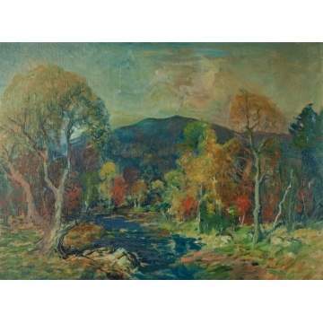Arthur Clifton Goodwin (American, 1864-1929) Autumn Mountain Landscape with Stream