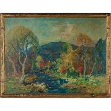 Arthur Clifton Goodwin (American, 1864-1929) Autumn Mountain Landscape with Stream