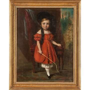 Portrait of a Boy in Red Dress with Whip