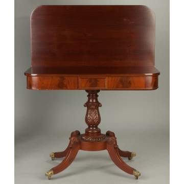 American Federal Figured Mahogany Card Table
