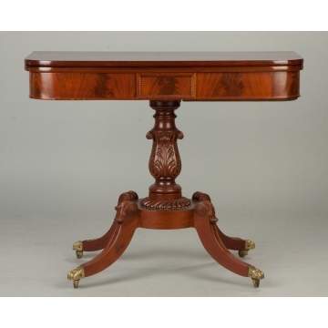 American Federal Figured Mahogany Card Table