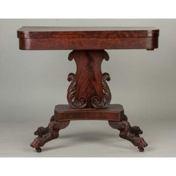American Figured Mahogany Card Table