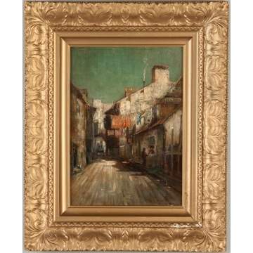 Edwin Landseer Harris (British, 1855–1906) Street scene with figures