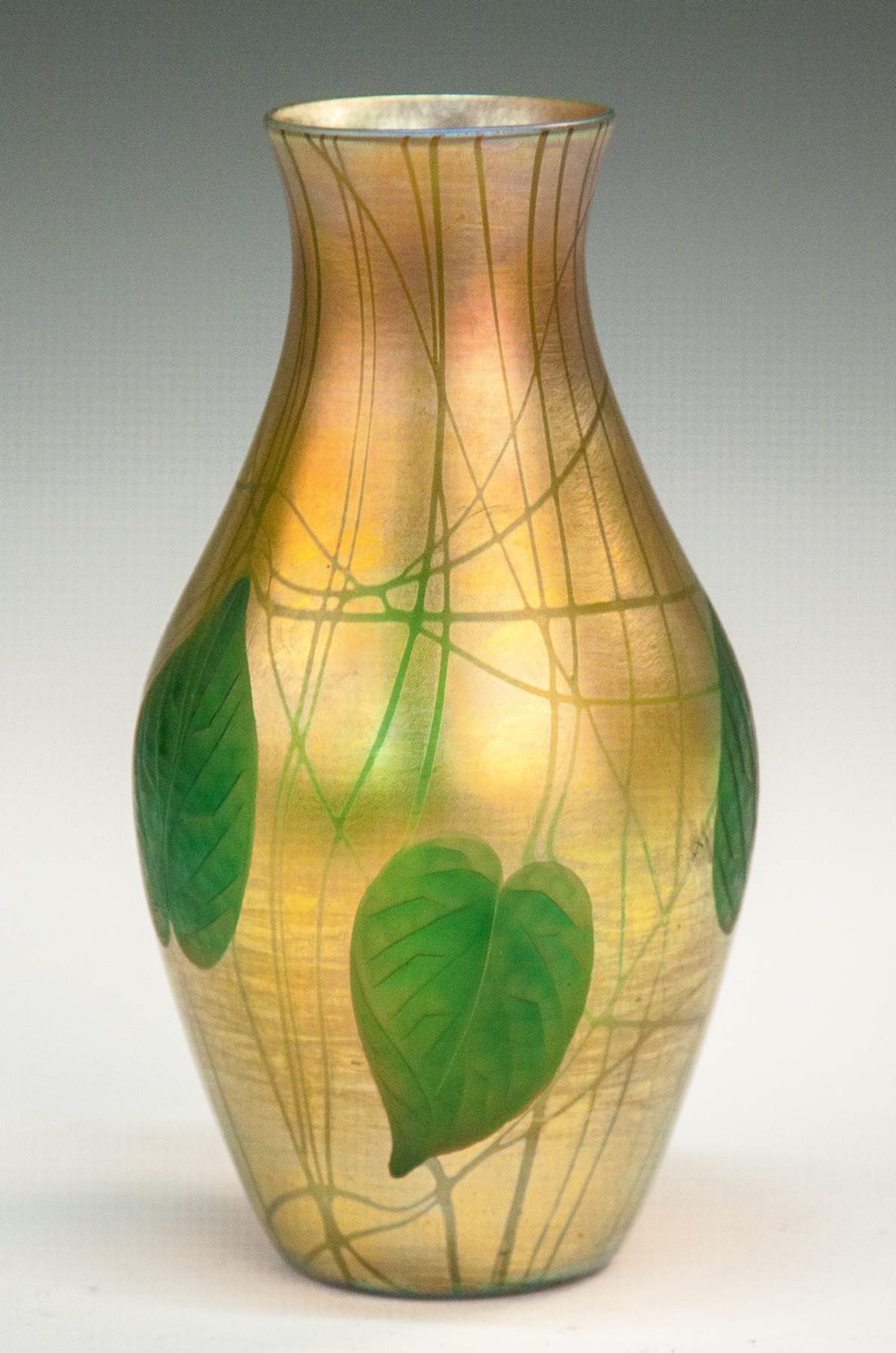 Tiffany Leaf and Vine Vase with Intaglio Leaves Cottone Auctions