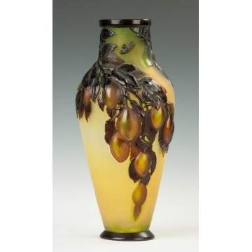 Fine Emile Galle Vase with Blown Out Plums