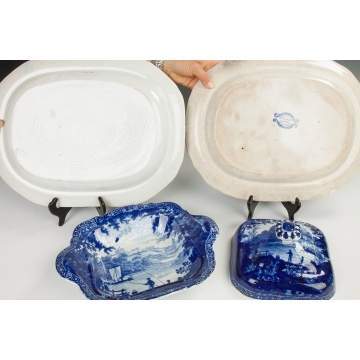Three Historical Blue Staffordshire Pieces