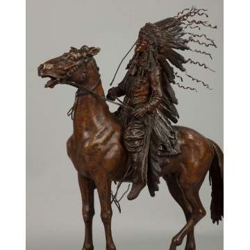Carl Kauba (American/Austrian, 1865-1922) Indian Chief on Horseback