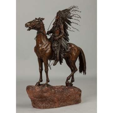Carl Kauba (American/Austrian, 1865-1922) Indian Chief on Horseback