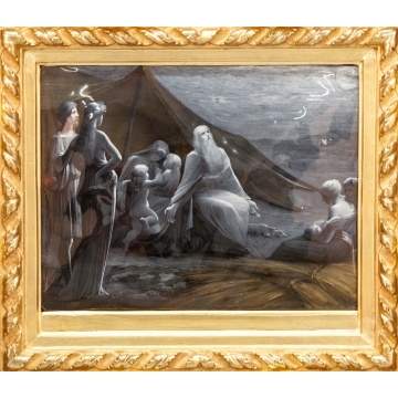 Carved and Gilt Wood Frame with an Enamel on Copper, Probably Limoges