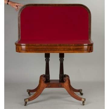 Pair of Regency Rosewood Inlaid Card Tables