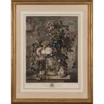 "A Flower Piece" and "A Fruit Piece", Two Engravings by Richard Earlom, After Jan Van Huysum