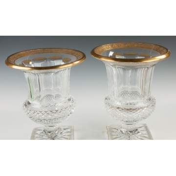 Two Similar Saint Louis, France, Cut Crystal Urns