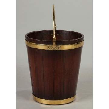 George III Mahogany and Brass Bucket