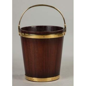 George III Mahogany and Brass Bucket