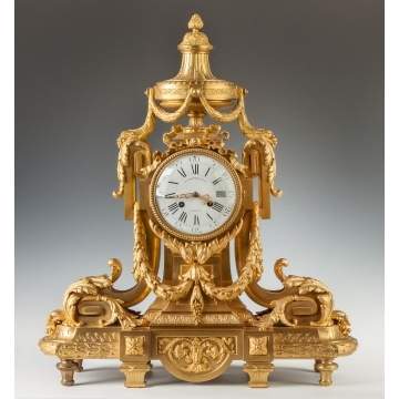 French Gilt Bronze Mantle Clock