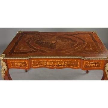 French Marquetry Table with Bronze Mounts