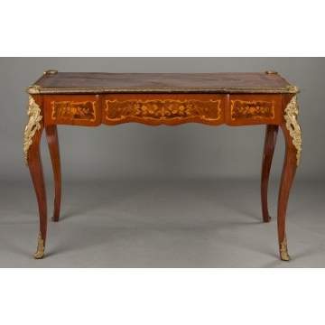 French Marquetry Table with Bronze Mounts