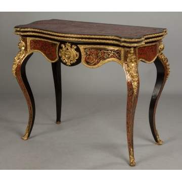 Fine Boulle and Ebonized Card Table