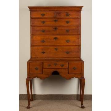New England Queen Anne Maple Highboy