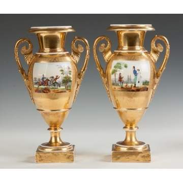 Pair of Old Paris Porcelain Vases