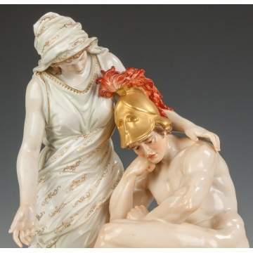 Fine Meissen Figural Group with a Woman and Centurion