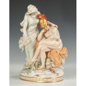 Fine Meissen Figural Group with a Woman and Centurion