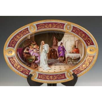 Fine Vienna Hand Painted Porcelain Oval Platter