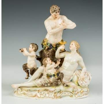 Meissen Figural Group with Bacchus