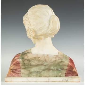 After Professor Giuseppe Bessi (Italian, 1857-1922) Alabaster Bust of Giovane Sposa